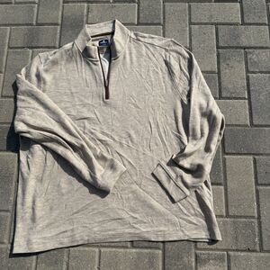 Johnnie-O Pullover Mens Sully 1/4 Zip Long Sleeve Brown Camel Wool NWOT $138 XXL